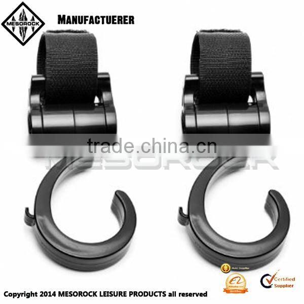 Wholesale baby stroller accessories 2pcs black baby hanger durable hook