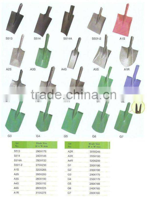 fiberglass handle D grip shovels