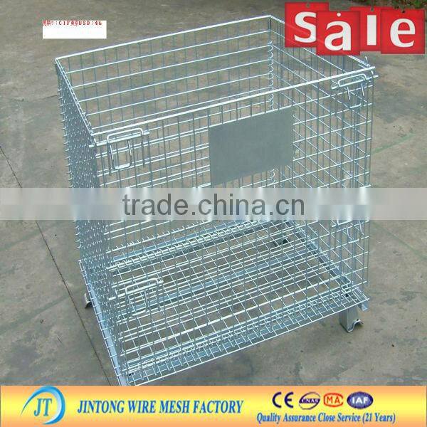 heavy duty foldable Collapsible warehouse wire mesh basket