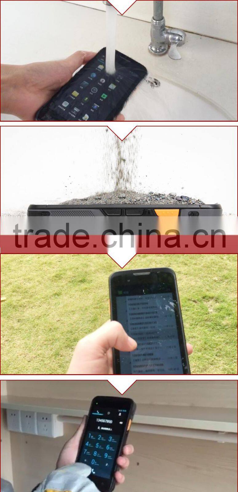 4G touch screen handheld pda barcode scanner