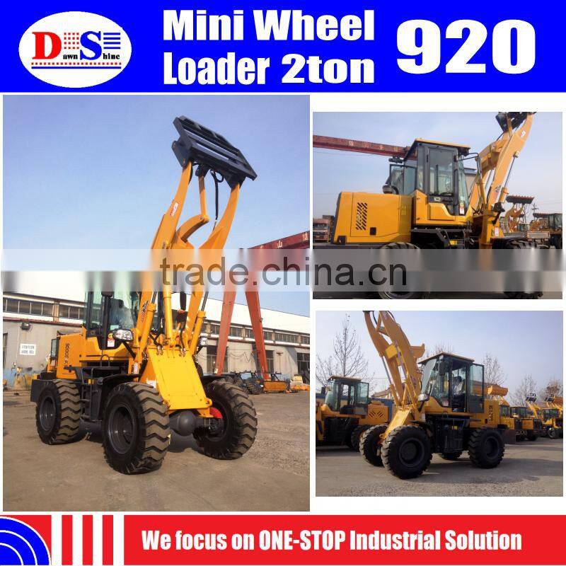 Cheap China Mini Wheel Loader with Price 2 Tons ZLY920 - ZL20 Mini Loader