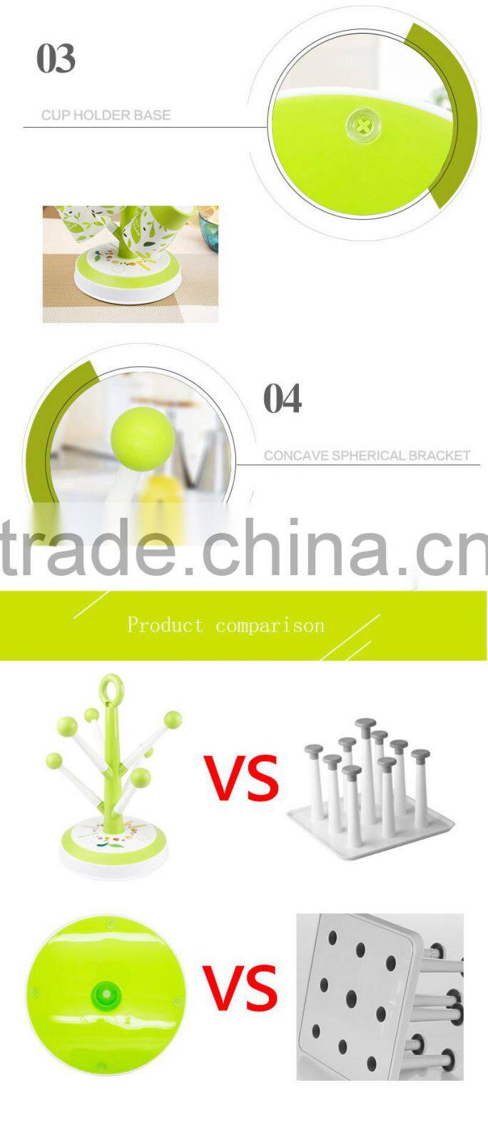 Mug Hooks Stand Tree organizer 6 pcs Racks Kitchen Cup Holder Coffee Tea Home Collection