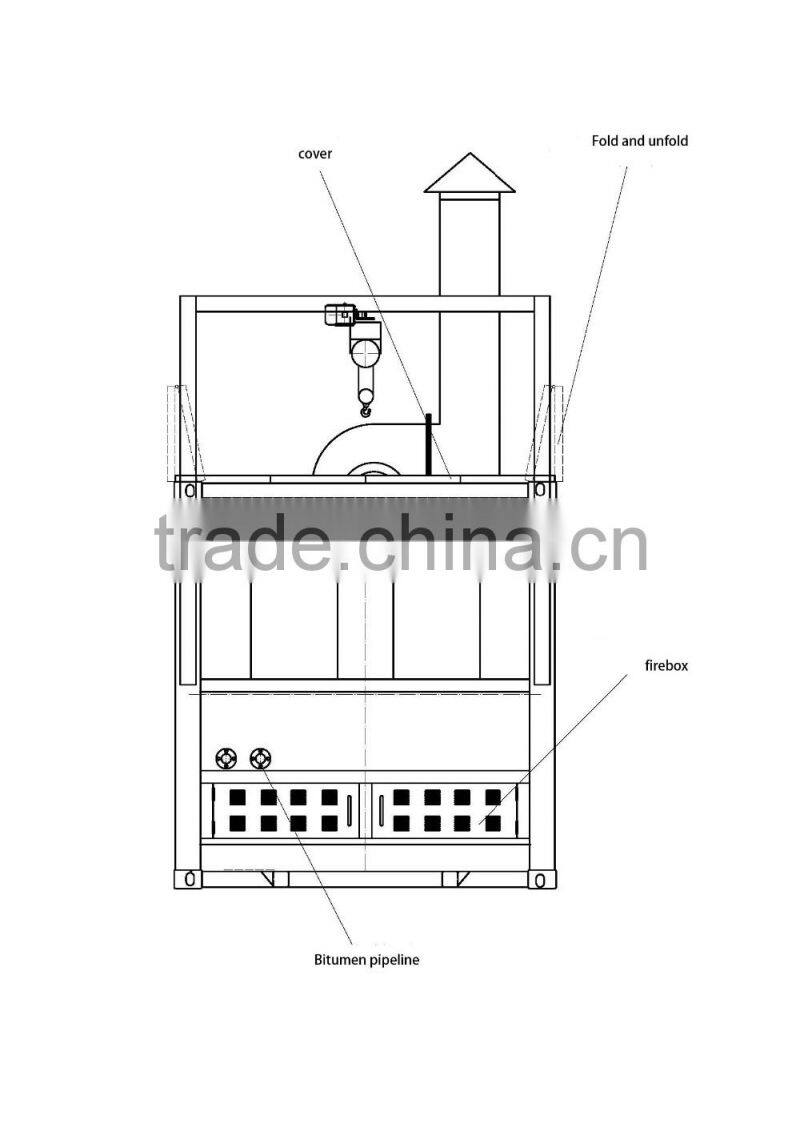 Firewood heating drummed bitumen decanter