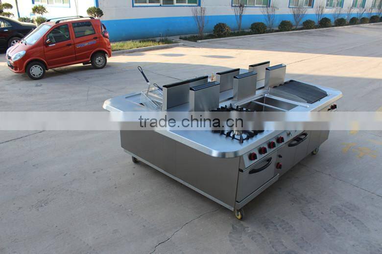 Commercial Kitchen 4 Burner Gas Stoves with Electric Oven