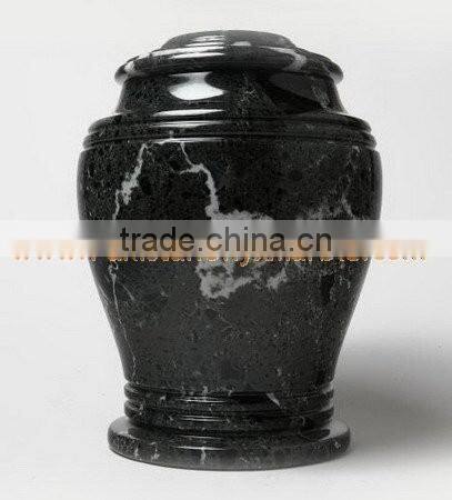 NATURAL STONE BLACK ZEBRA MARBLE URNS