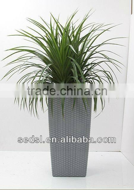 rattan flowerpot,square flower pots,graceful plastic garden planters