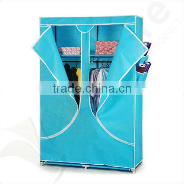 Single Canvas effect Wardrobe Clothes Rail Storage in Navy