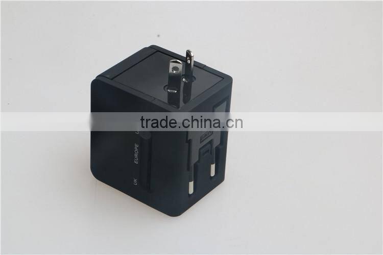 Factory High Quality Universal Travel Adapter with double USB Charger World Travel Adapter USB Travel Adapter of 1000MA