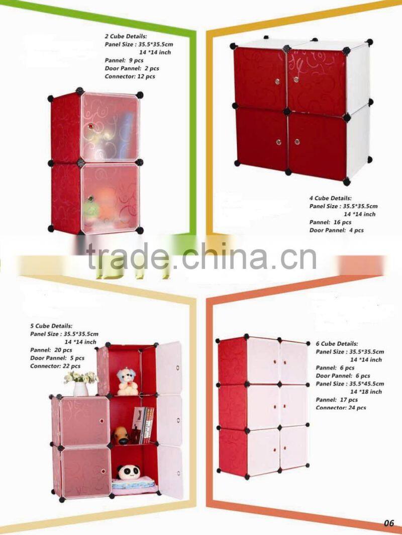 DIY Plastic 3 Cubes Bookcase With Door