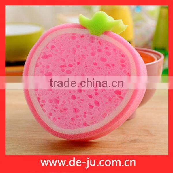 Red Strawberry Scouring Lovely Fruit Sponge Foam