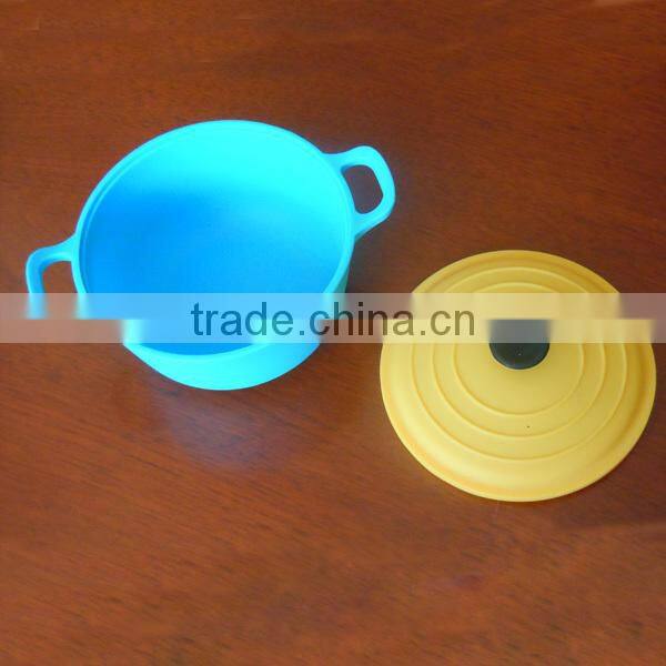 Hot sale! FDA/ LFGB colorful food grade flexible microwave oven collapsible silicone bowl with lid