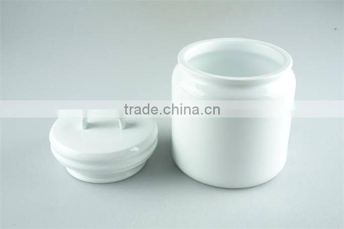 White ceramic storage jars tea coffee sugar in storage bottles & jars with lid , canisters white
