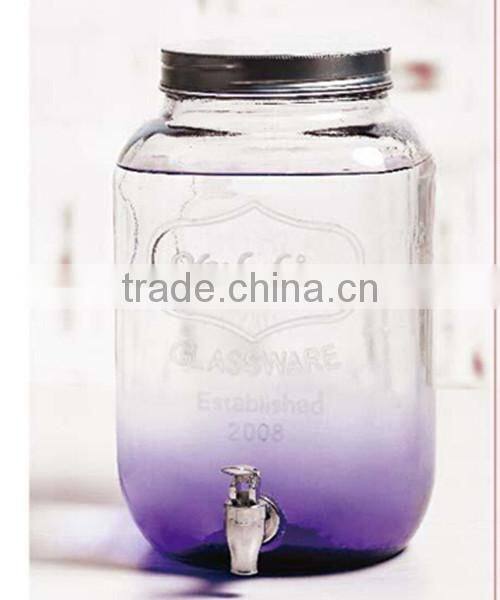 8L square glass beverage dispenser with s/s tap