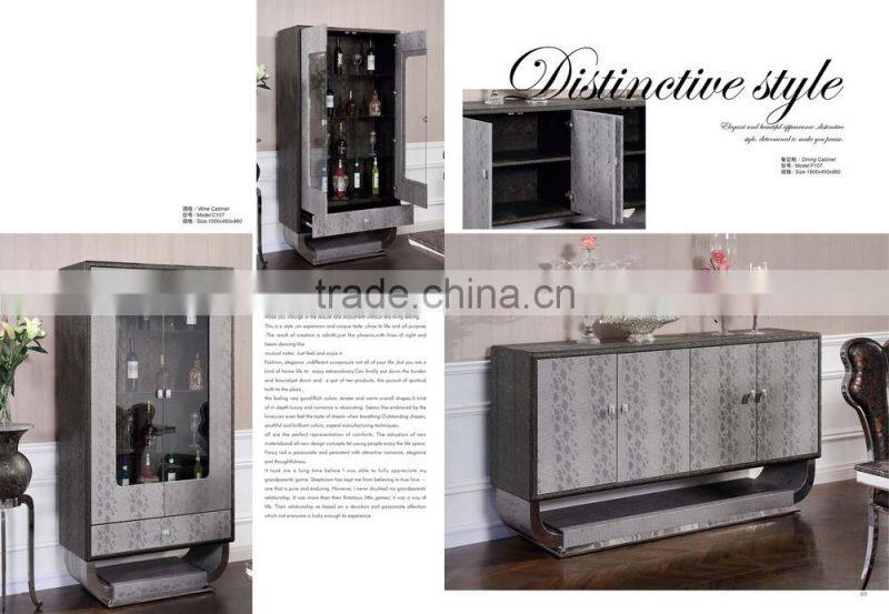 Home Furniture /living room Wine cabinet Glass with MDF C107
