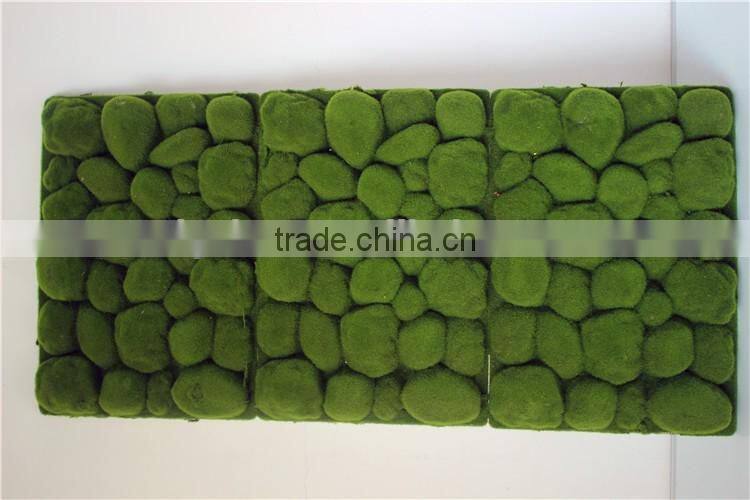 indoor decoration flocking moss rock shape wall moss panel backdrop