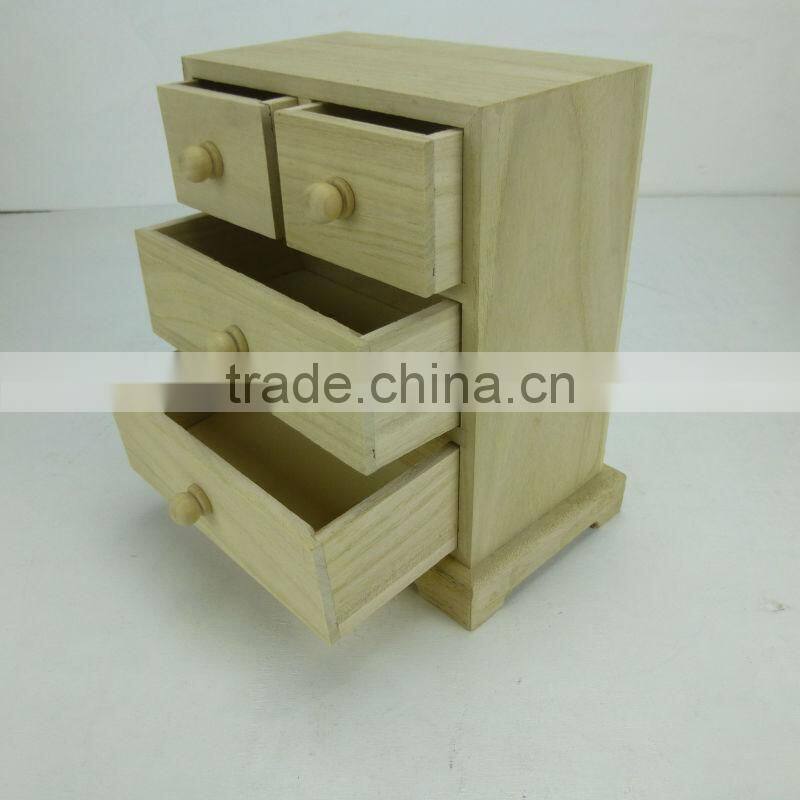 mini furniture 4 draw factory manufacture wooden makeup storage box,storage cabinet