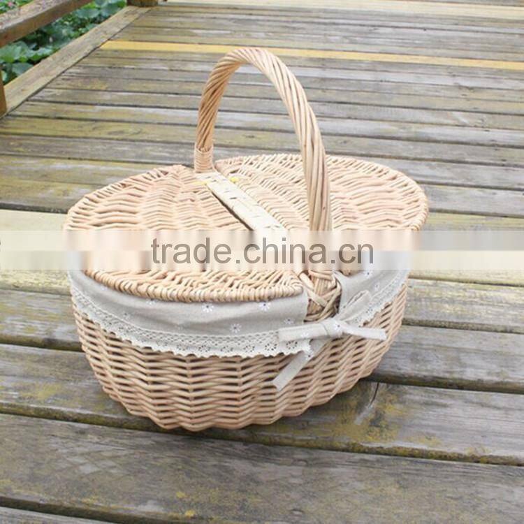black willow woven wicker wine basket