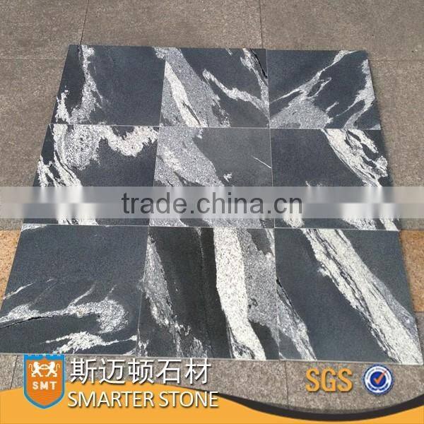 Royal blue granite polished small random slab flamed surface