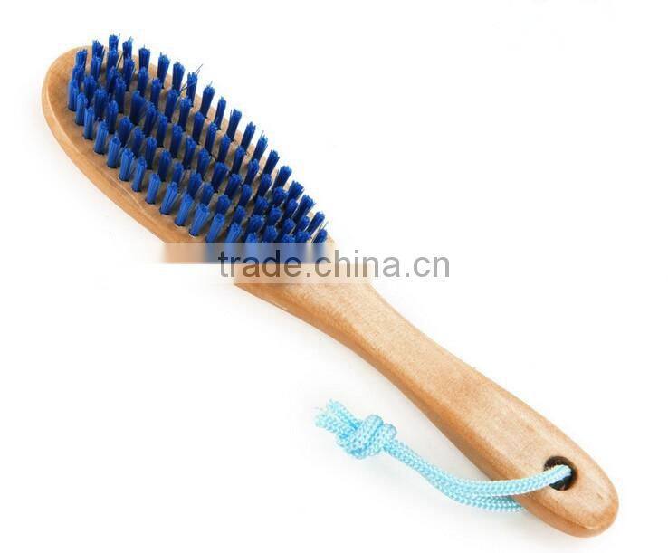 High quality solid wood brush soft wool washing brush/multi-purpose cleaning shoes brush with long handle