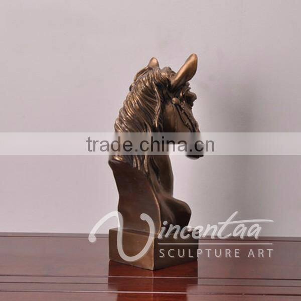 Art deco riproduzioni life size resin craft fiberglass head horse