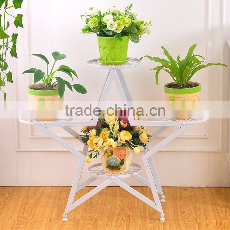 2016 composability star shape wrought iron flower pot stand