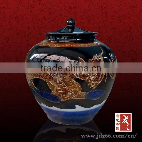 Ancient style excellent quality hand painted blue and white porcelain water container for hot sale