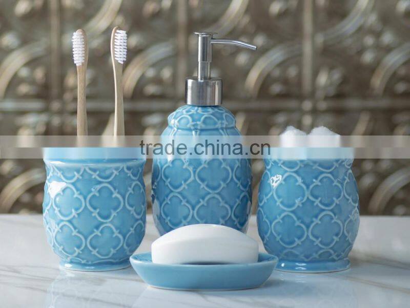 Designer 4-Piece Ceramic Bath Accessory Set by Beatrot