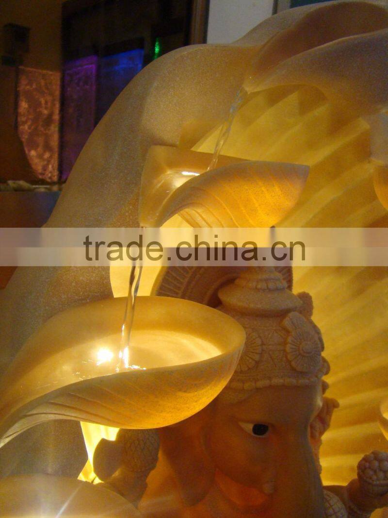 Wholesale resin water features fountain lord ganesh statue for sale