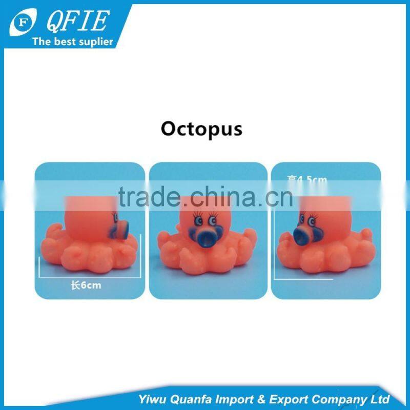 Promotional colorful cheap soft mini lovely animal shape rubber bath toys for baby