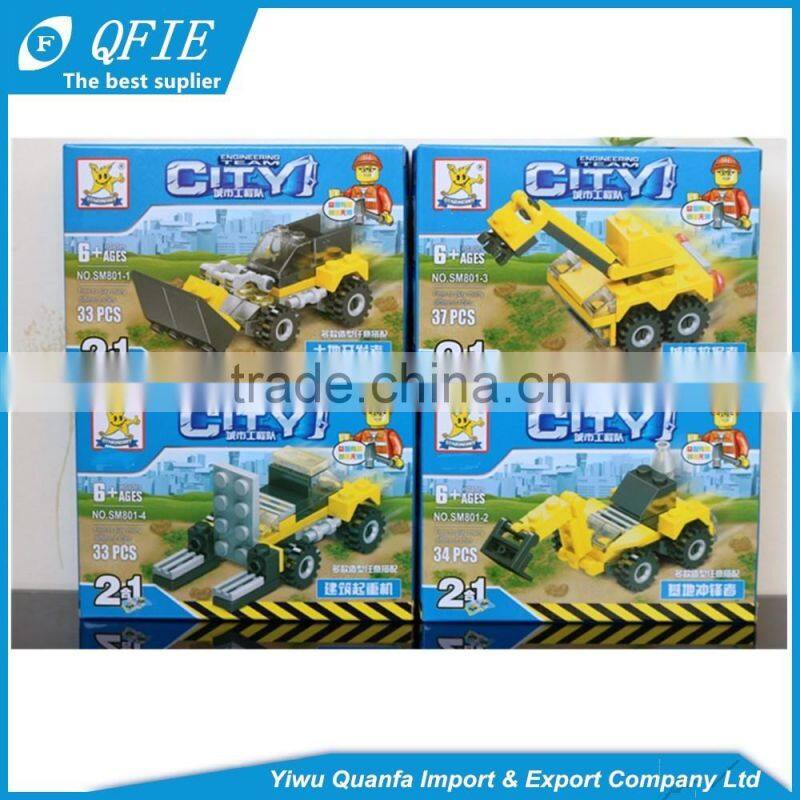 Wholesale educatioanal plastic mini diy assembly car toy with capsule