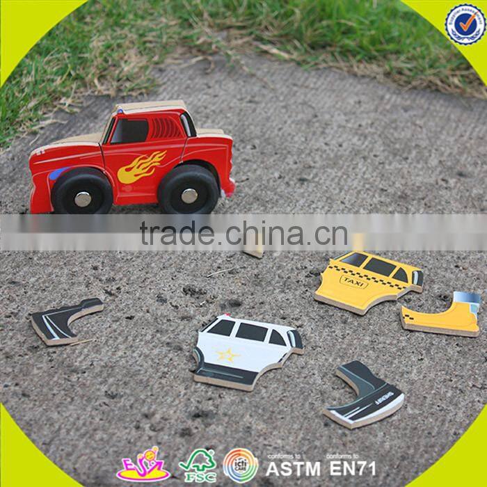 wholesale baby wooden diy car toy, multitype kids wooden diy car toy, educational children wooden diy car toy W04A137