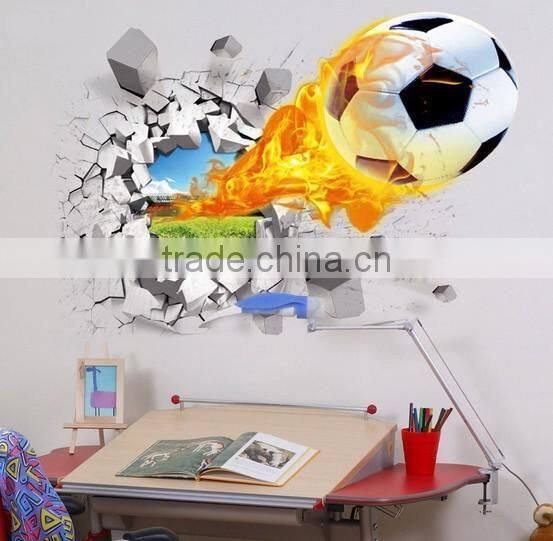 Hot Selling Football Wall Sticker , 3D Sticker for Decoration Kids Room