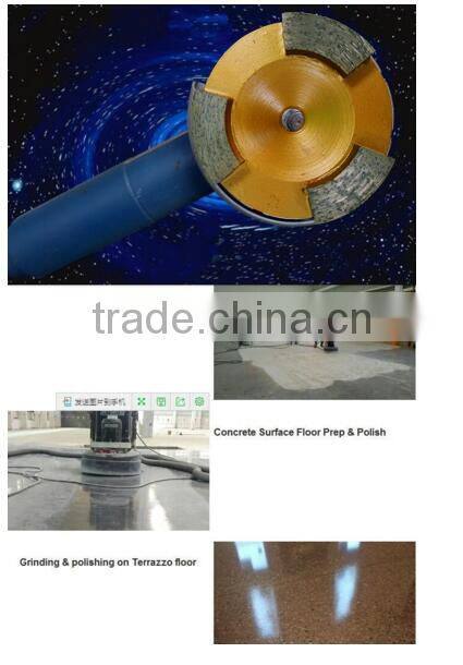 70mm three 3 segment diamond grinding wheel abrasive polishing disc for concrete granite marble double cup wheel