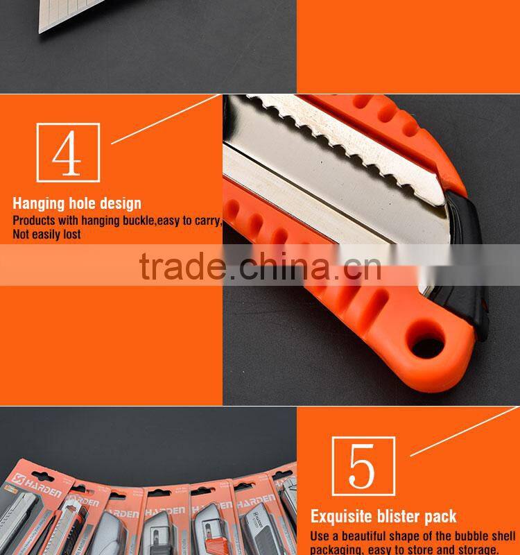 18MM Snap-Off Blade Cutter with Auto Lock & Metal Chamber Plastic Cutter Knife