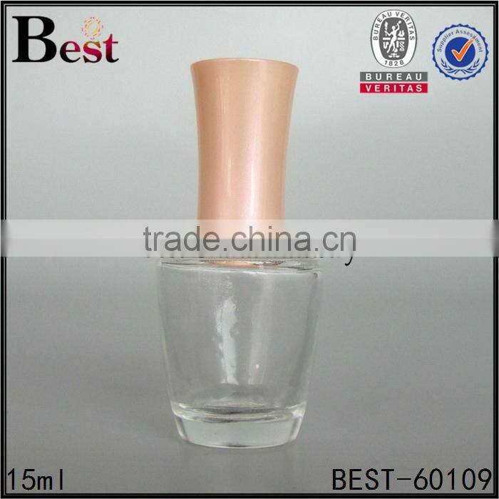 2017 hot selling cosmetic 15ml nail polish glass bottle empty nail polish glass bottle clear round nail polish glass bottle