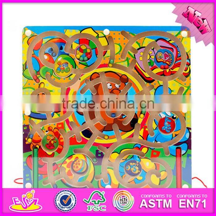 2017 New products kids educational toy wooden magnetic color maze W11H019