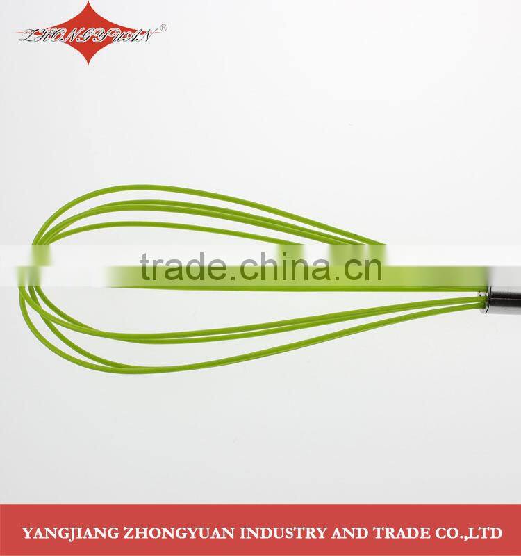 3 pieces stainless steel handle silicone coated egg whisk