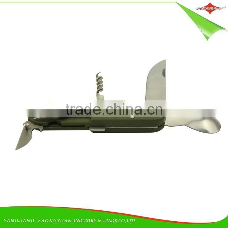 ZY-V3001 Hot Stainless Steel Multi-function Pocket Knife with Fork Spoon Outdoor Camping Knife tool