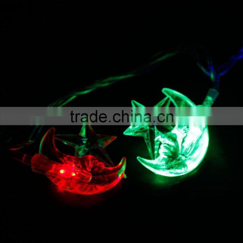 New 2016 Hot 4M/20LED AC110V~220V RGB Moon Star Waterproof LED String Light Christmas Lights