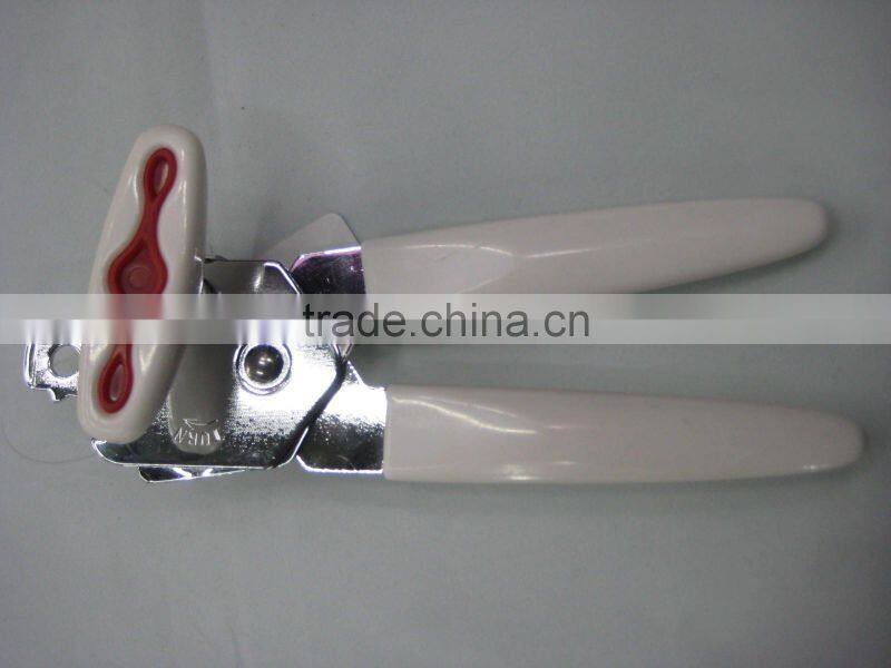Manual colorful stainless steel can opener w/skidproof plastic handle