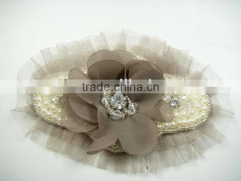 CF0452 2913 High quality wholesale girl bead flower applique for clothing