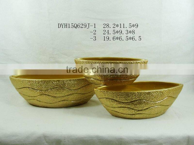 golden color terracotta flower pot christmas various shape ceramic flower pot