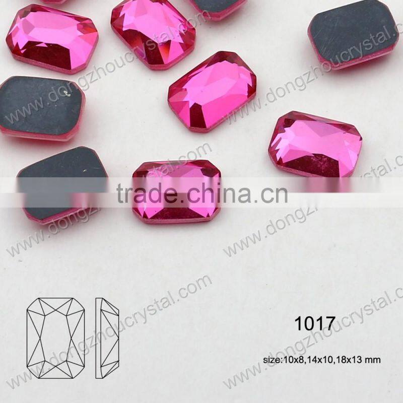 Decorative octagon flat cut glass stones for fancy jewelry accessories