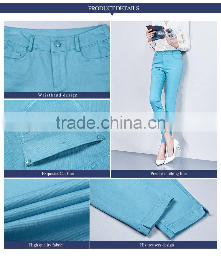 2017 new summer all-match nine point pencil pants white female Korean tide casual trousers custom