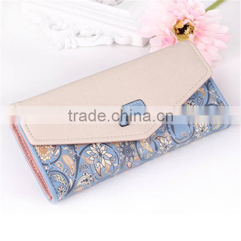 Korean popular style flower soft Envelope wallet purse for women and girls