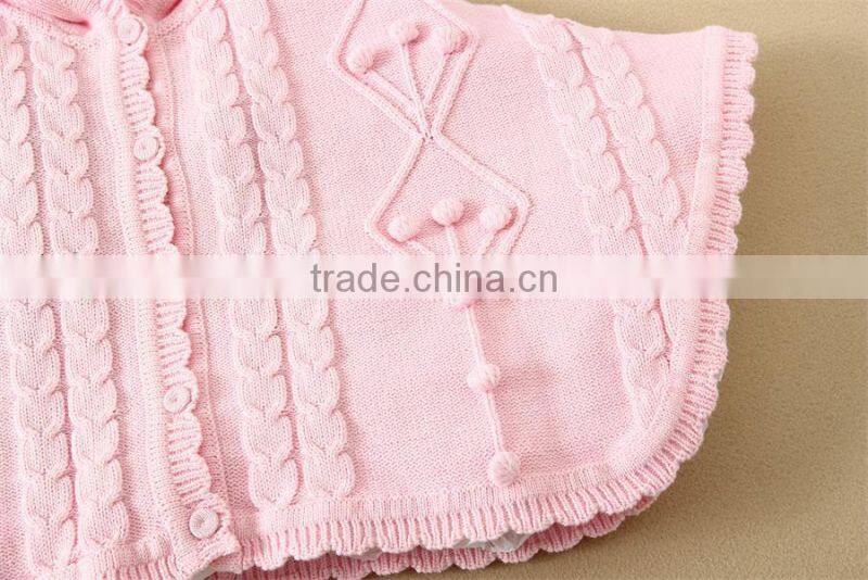 hight quality cheap china wholesale kids clothing, kids girls knitted cloak, winter children apparel