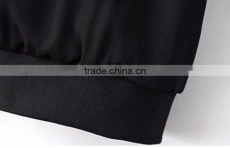 American Apparel Bomber Jacket Two Side Pockets Short Thin Side Zipper Sleeve Coat V-Neck Outerwear