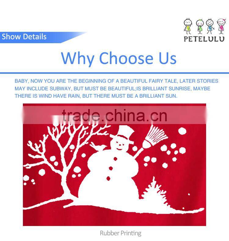 Customzied Christmas snowman printing white and black christmas clothes T shirt kidswear