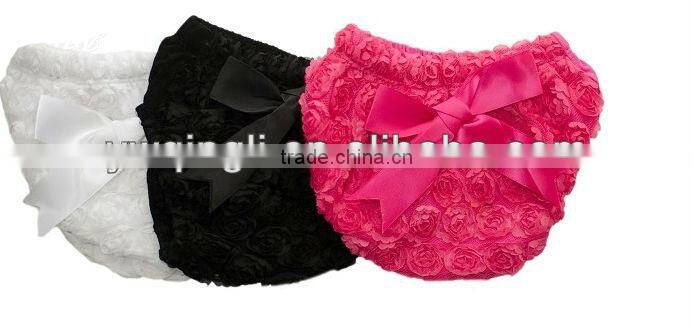 Hot sale Boutique Top Quality Baby Yellow Lace Ruffled Bloomer Infant Diaper Cover cotton diaper covers bloomer