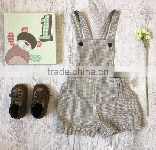 Boutique Flutter Sleeve Blue Girls Solid Color Cotton Jumpsuit Ruffle Baby Romper